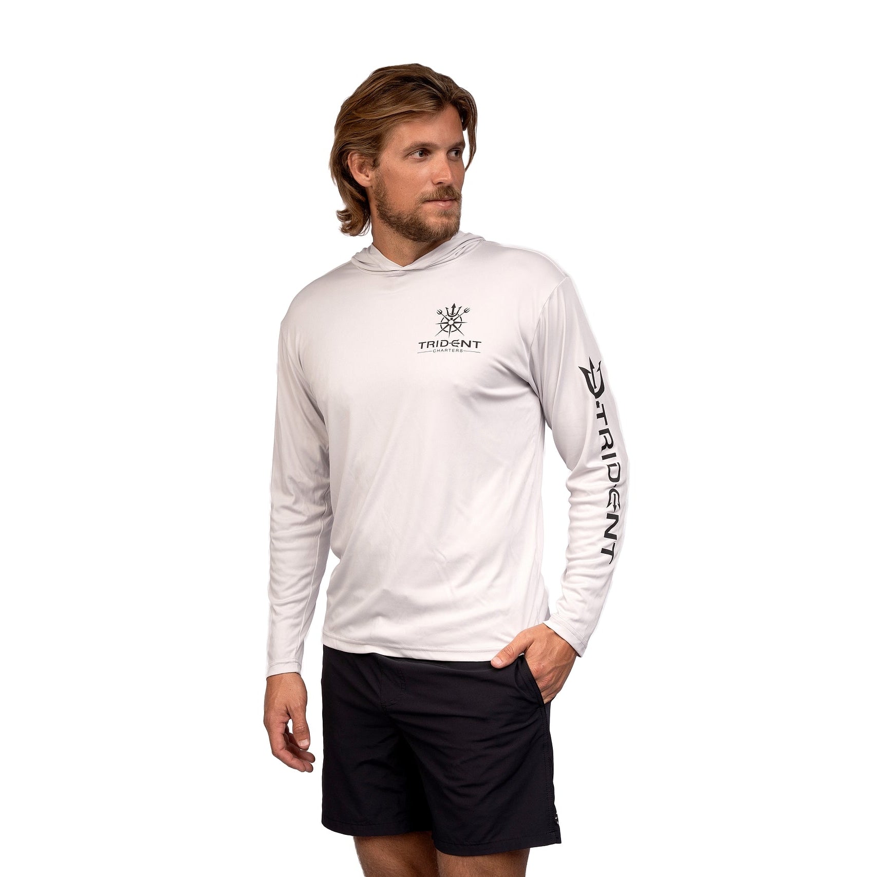 Silver Trident Hood Long Sleeve