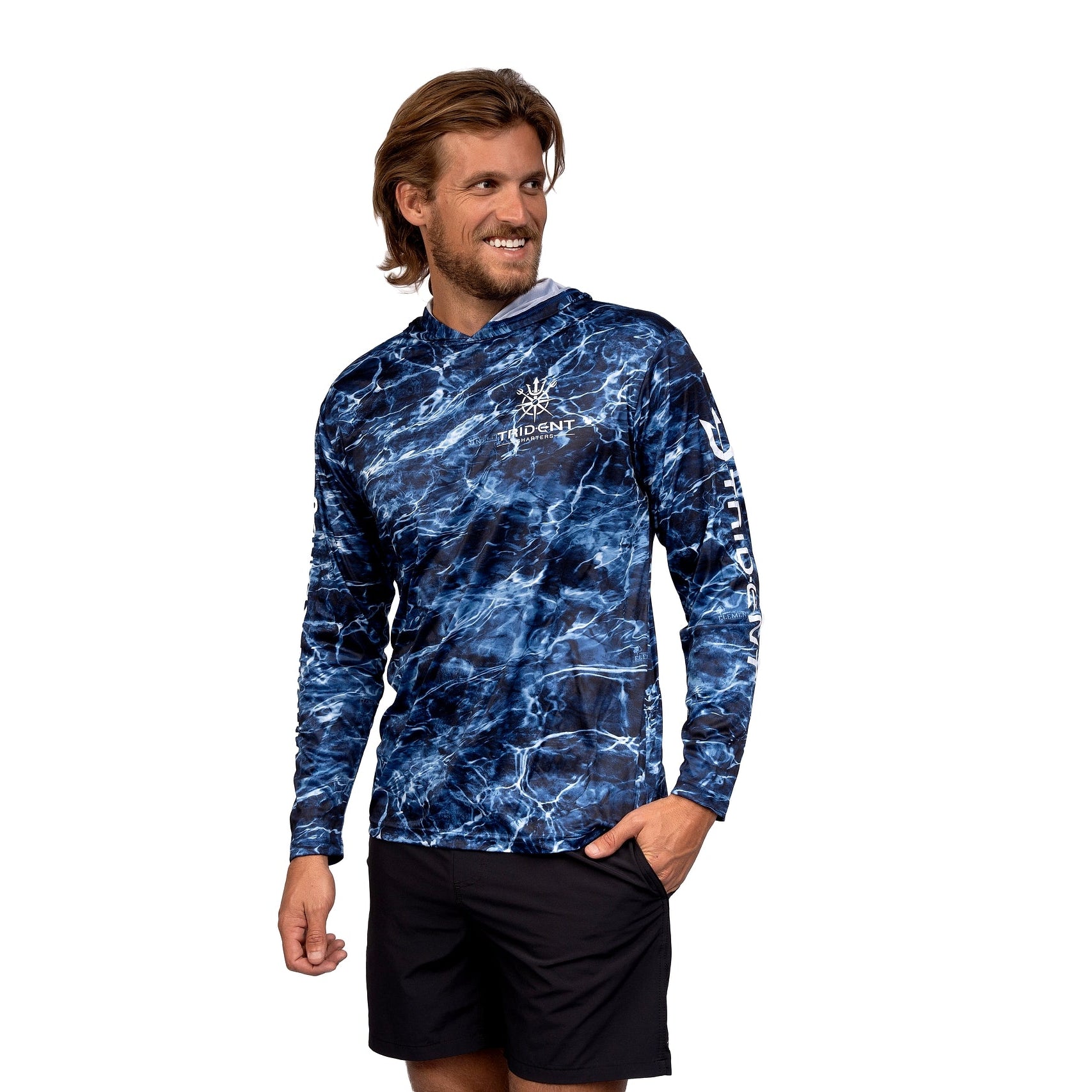 Aqua Trident Hood Long Sleeve