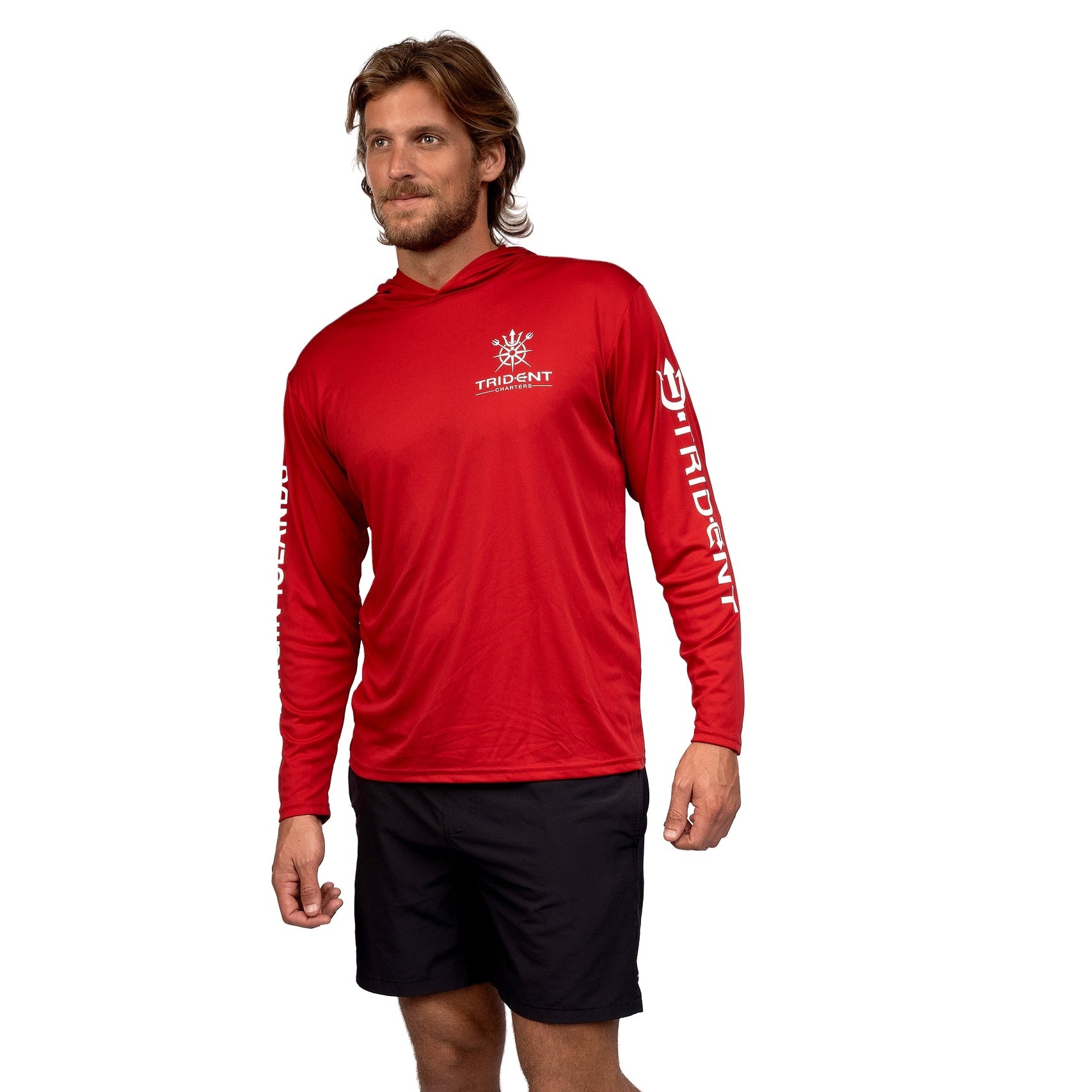 Red Trident Hood Long Sleeve