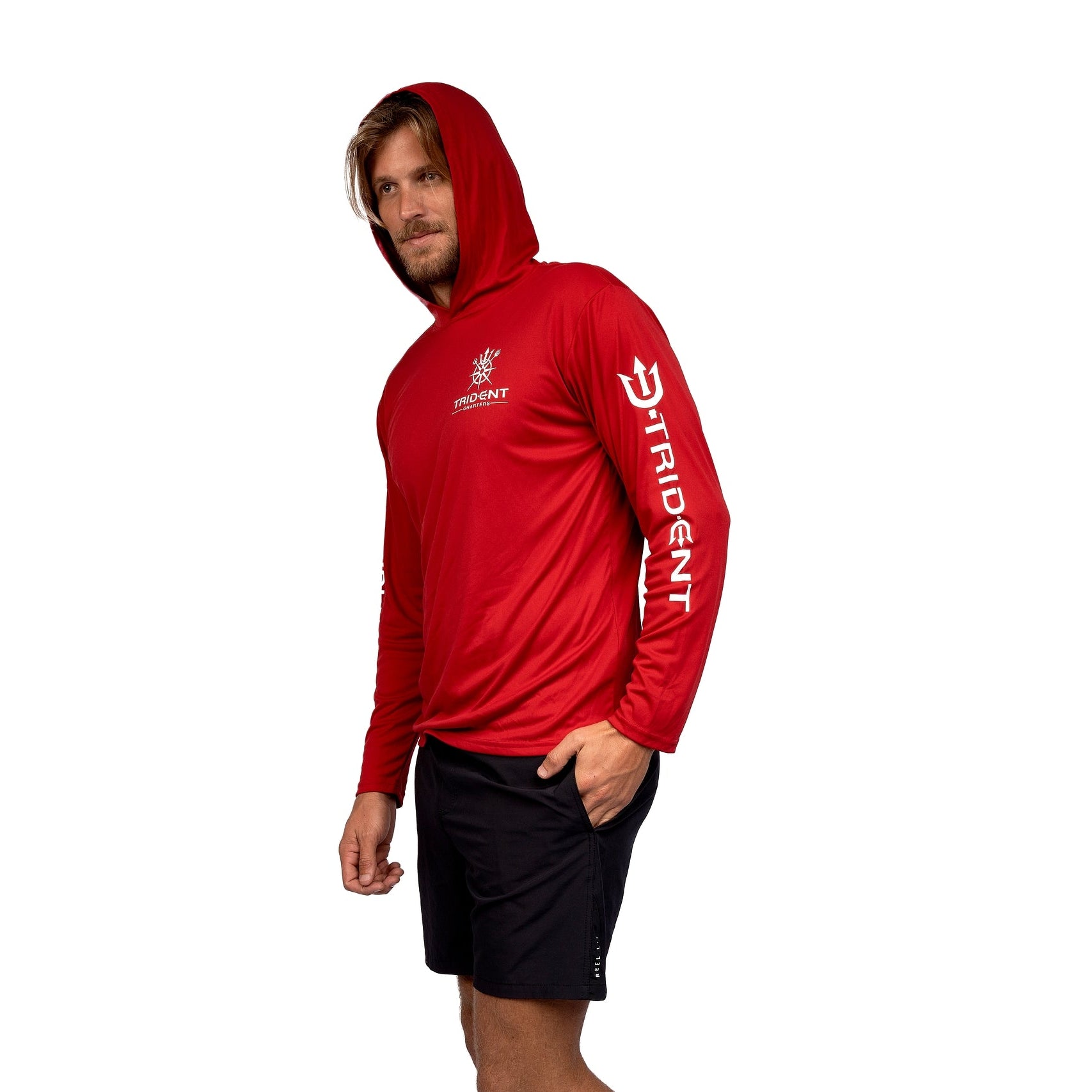 Red Trident Hood Long Sleeve