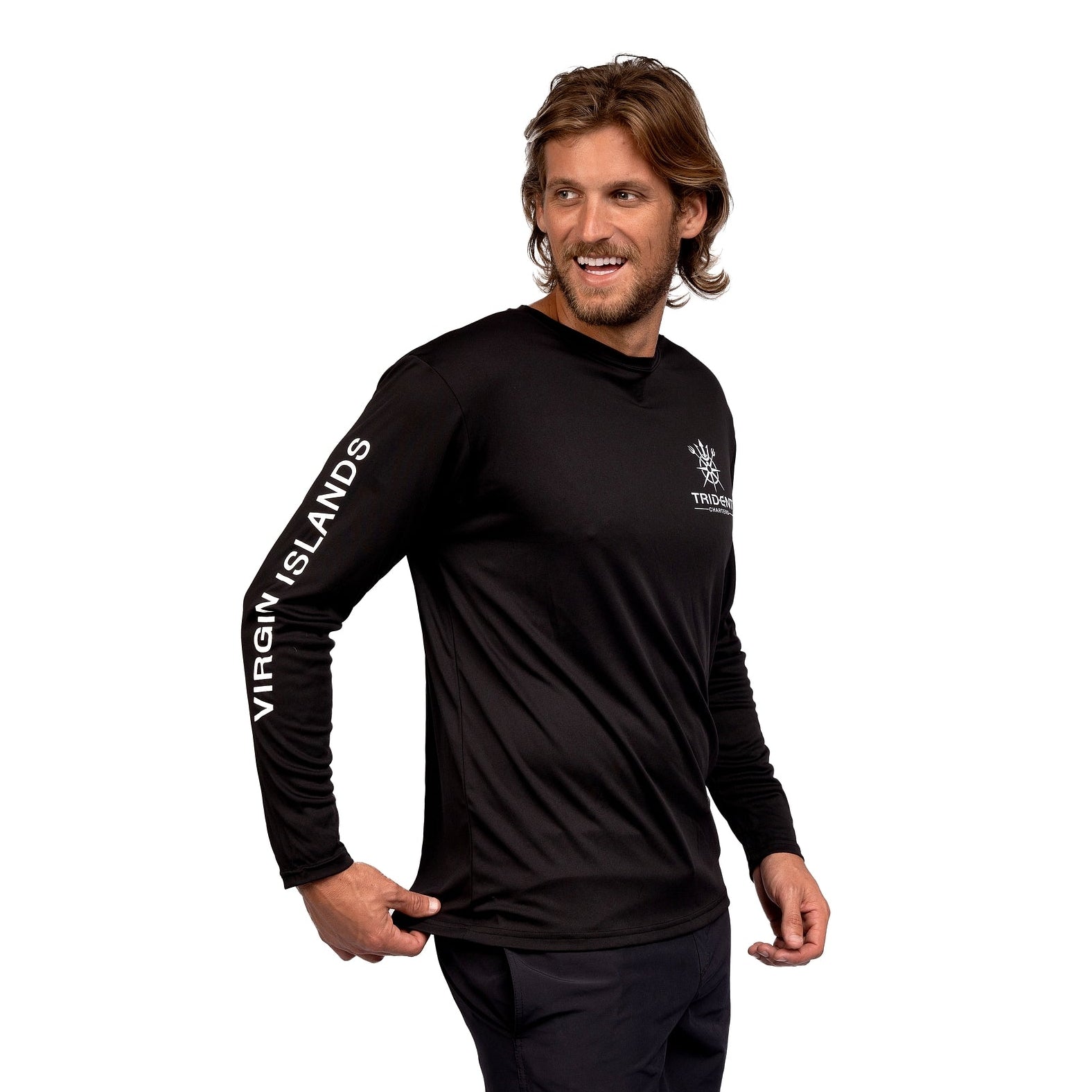 Black Long Sleeve Trident Shirt
