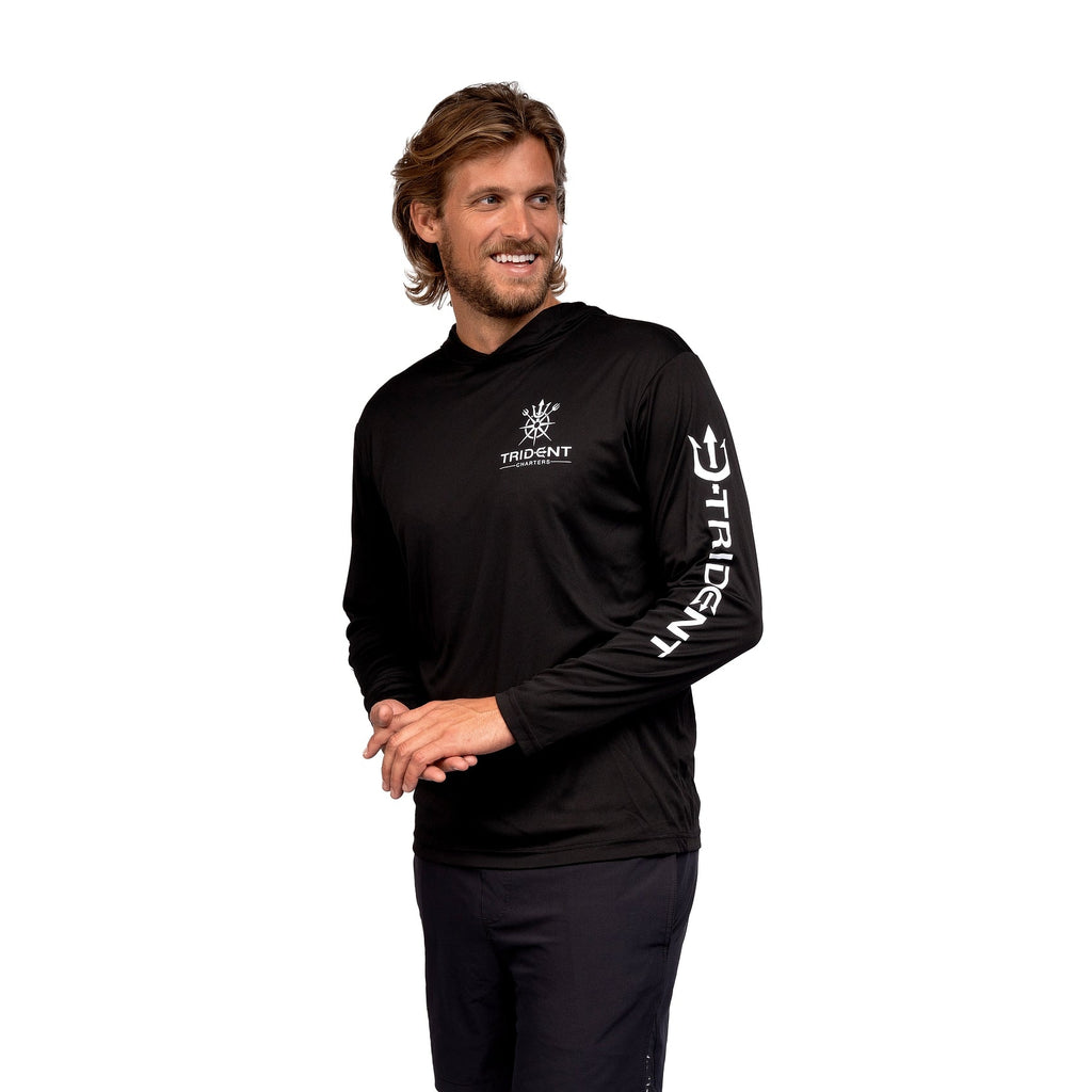 Black Trident Hood Long Sleeve