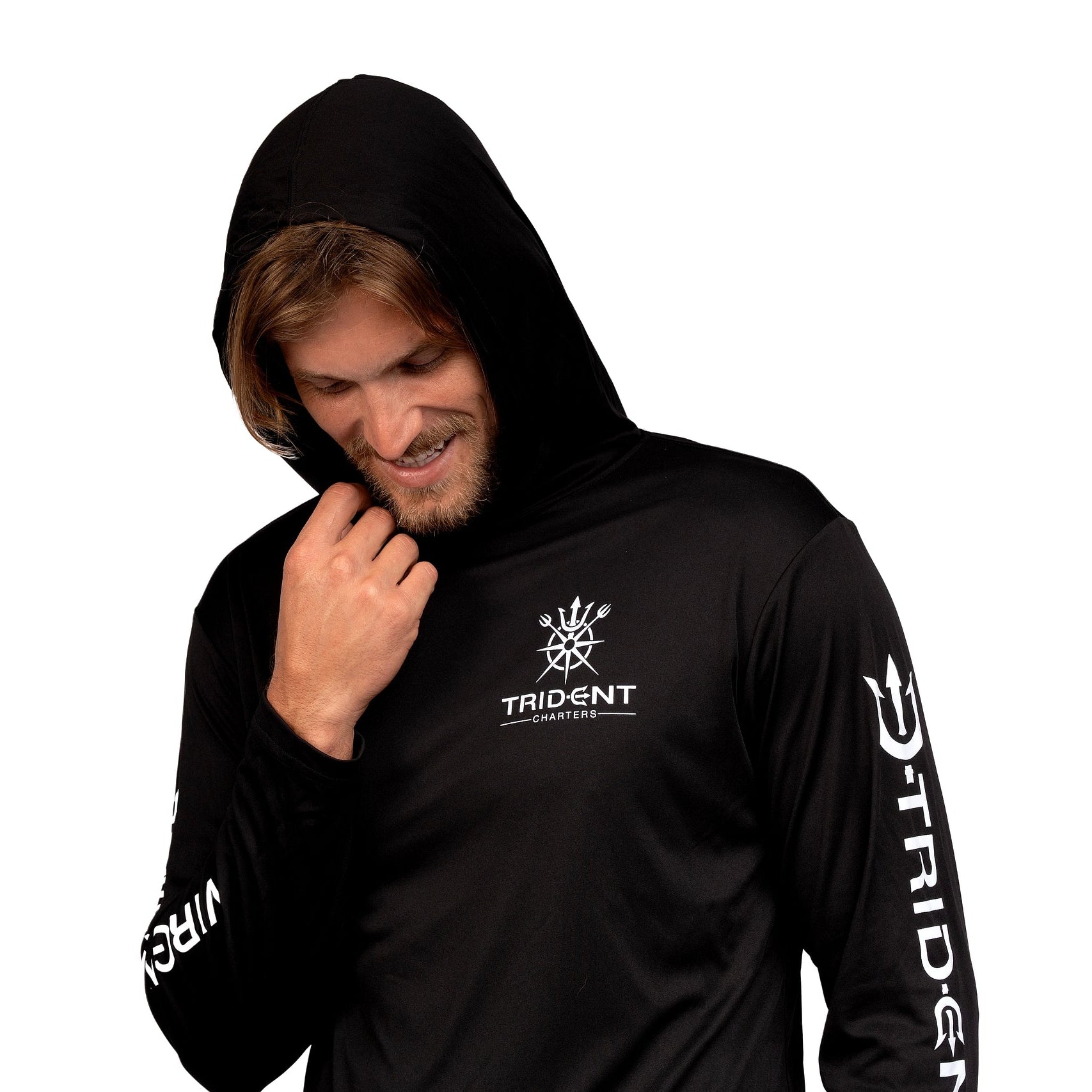 Black Trident Hood Long Sleeve